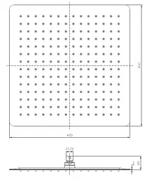 Верхній душ 400 мм Imprese SQ400SS2, Хром - мініатюра 2