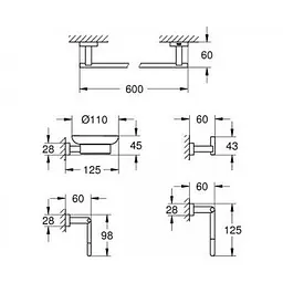 Набір аксесуарів Grohe Essentials Cube 40758001, Хром - мініатюра 2
