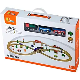 Іграшкова залізниця Viga Toys дерев'яна 49 елементів (56304) - мініатюра 5