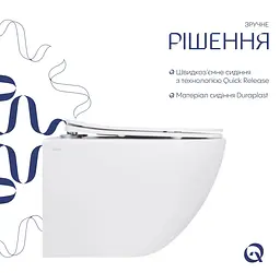 Унітаз підвісний Qtap Jay Ultra Quiet White, з сидінням Slim Duroplast/ Soft-close/ Release QT07335175W - мініатюра 3