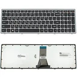 Клавіатура для ноутбука LENOVO (Flex 15, Flex 15D, G500s, G505s, S510p) rus, black, silver frame (оригінал)