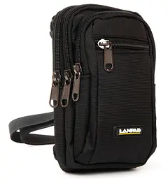 Сумка чоловіча Lanpad тканинна Чорний (LAN6195 black) - мініатюра 3