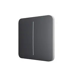 Розумний двоклавішний прохідний вимикач Ajax LightSwitch (2-gang/2-way) Jeweller (graphite/графіт) (26-00409) - мініатюра 3