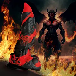 Фалоімітатор XR Brands Master Series Monster 23 см (червоний з чорним) - мініатюра 7