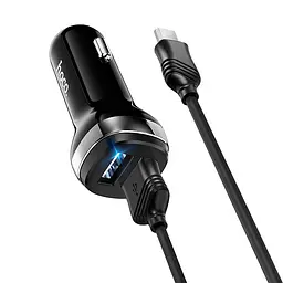 Адаптер автомобільний HOCO Superior Z40 + набір із кабелем Micro USB комплект чорний - мініатюра 4