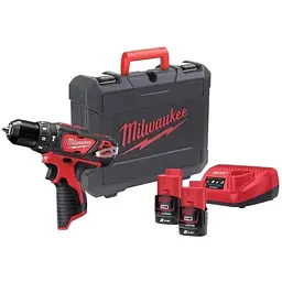 Шурупокрут-дриль акумуляторний Milwaukee M12 BPD-202C 12В 2х2 А/год 30 Нм 0·1500 об/хв ЗП C12C жилет кейс 1.2 кг