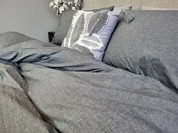 Комплект постільної білизни Washed Cotton з вареної бавовни графіт Graphite - двоспальний - мініатюра 3