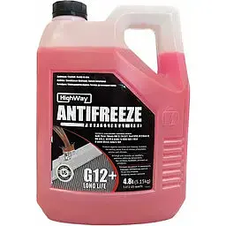 Антифриз HighWay Long life G12+, -40 °С червоний 4.8 л