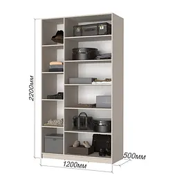 Шафа 3-дверна з антресоллю MebelStar Оскар ДСП BL-B, 4 додаткові полиці 120x52x260 см Дуб бурштиновий (MBS-4923) - мініатюра 3
