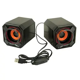 Комп'ютерні USB стерео колонки акустика 2.0 для ноутбука 2x5Вт UKC A8 чорний - мініатюра 2