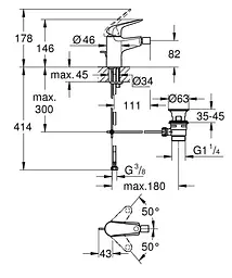 Змішувач для біде Grohe Euroeco 23263001 Хром - мініатюра 4