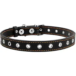 Нашийник для собак Collar, шкіряний, безрозмірний, 69х3,5 см, чорний - мініатюра 2