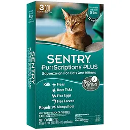 Sentry PurrScriptions СентРИ пуррскрипшнс краплі від бліх і кліщів для котів вагою до 2.2 кг 0.7 мл