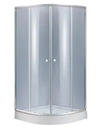 Набір Lidz Душова кабіна Latwa SC90x90.SAT.LOW.GR, напівкругла, скло тоноване 4 мм + Душовий піддон Kapielka ST90x90x15