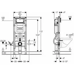Інсталяція для унітазу (вузька) Geberit Duofix Sigma 111.350.00.5 - мініатюра 2