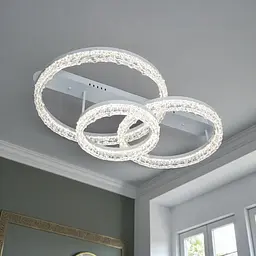 Сучасна стельова люстра Diasha MX78203/500+400+300WH з акриловими кільцями - мініатюра 2