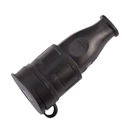Розетка (гніздо) Arctic штепсель.з кришкою каучук з/з IP44 16A чорна (17942)