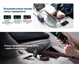 Кабель UGREEN L541 USB-C - USB-C PD 3.1 240 Вт з дисплеєм 2 м чорний (55816) - мініатюра 13