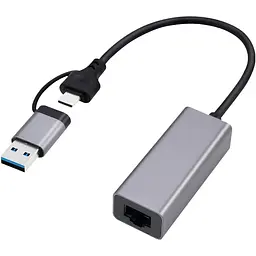 USB-Хаб Cablexpert A-USB3AC-LAN2G-01, з USB Type-A/C на 2,5 Gigabit Ethernet (A-USB3AC-LAN2G-01)