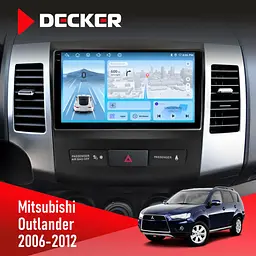 Штатна магнітола Mitsubishi Outlander XL 2006-2012 Decker D9-010 6x128, DSP, 4G, 2K Decker (НФ-00004750)