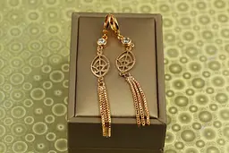 Сережки підвіски Хuping Jewelry Ловець снів 7 см золотисті