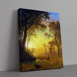 Інтер'єрна картина Світло в лісі, Альберт Бірштадт, Albert Bierstadt, Light in the Forest, репродукція картини, 60×48 см (id7361) - мініатюра 2