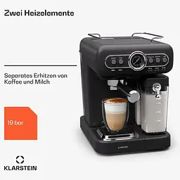Кавоварка Klarstein Espressionata Evo 19 бар 1350 Вт (10045425) Чорний - мініатюра 4
