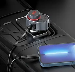 Автомобільний FM модулятор (трансмітер) Hoco E72 Alegria PD30W (6931474780836) - мініатюра 3