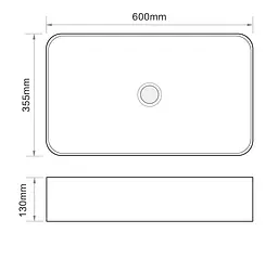 Умивальник накладний Mixxus Premium Quadro-0106 600x355x130 мм MP6523, Білий - мініатюра 5