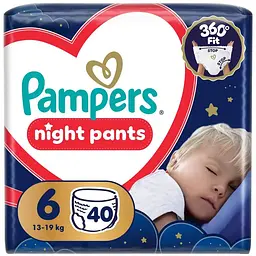 Підгузки Pampers Night Pants Розмір 6 (13-19 кг) 40 шт (8006530320603)