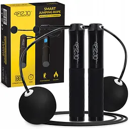 Скакалка з лічильником 4FIZJO 2 в 1 провідна/бездротова Black (P-5905973402200)