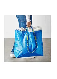 Сумка-шопер для покупок IKEA багаторазова синя, 36 л, 45×18×45 см - мініатюра 3
