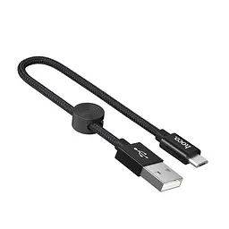 Кабель із посиленим обплетенням HOCO X35 microUSB зарядний 25 см короткий шнур