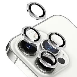 Захисне скло Metal Classic на камеру (у упак.) для Apple iPhone 14 Pro (6.1) / 14 Pro Max (6.7) Срібний / Silver - мініатюра 8