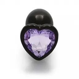 Металева анальна пробка Heart Gem, розмір M колір: чорний/фіолетовий Ouch! (Нідерланди) Ouch! OU493415 103123 - мініатюра 4