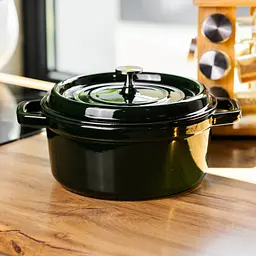 Кокотниця чавунна емальована 4 л, малахіт Yongkang HP-FLG-10 green - мініатюра 2