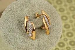 Сережки Xuping Jewelry реліквія з родієм 2,2 см золотисті - мініатюра 2