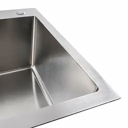 Кухонна мийка Platinum Handmade 650x450x220 (товщина 3,0/1,5 мм корзина та дозатор в комплекті), Нержавіюча сталь - мініатюра 8