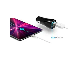 Автомобільний зарядний пристрій Defender ECA-24 2xUSB 5 V/2.4 A Black (83824) - мініатюра 4