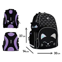Рюкзак шкільний напівкаркасний Yes Smiling Cats S-100 - мініатюра 2