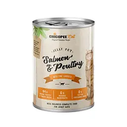 Консерви Chicopee (Чикопі) Cat Adult Jelly Salmon & Poultry 400 гр х 6 шт. для кішок птах з лососем