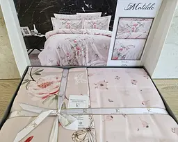 Турецька постільна білизна First Choice Cotton Satin Мatilde powder євро - мініатюра 3