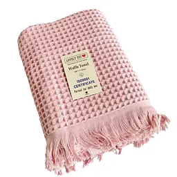 Вафельний рушник Lovely Svi - бавовна-  для ванної, готелів, спа - XXL 90х180 см -Рожевий (402421)