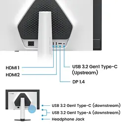 TFT 27" BenQ EX271QZ, OLED, QHD, 500Hz, HDMIx2, DP, USB-C, HAS, Pivot, білий - мініатюра 9