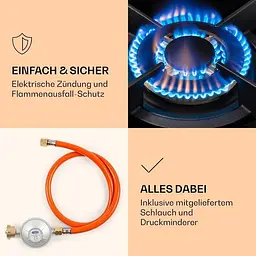 Варильна поверхня газова плита Klarstein Goldflame 1 (10036336) - мініатюра 5