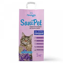 Наповнювач Природа Sani Pet бентонітовий середня гранула з лавандою 5кг арт.PR240434