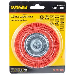Щітка дротяна дископодібна Sigma Ø100мм хвостовик Ø6мм (нейлонова) (9013301) - мініатюра 3