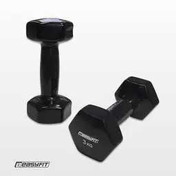Гантель для фітнесу 3.0 кг EasyFit із вініловим покриттям чорна - мініатюра 2