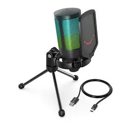 Мікрофон конденсаторний Fifine A6V-B Ampli Game RGB USB Black - мініатюра 4