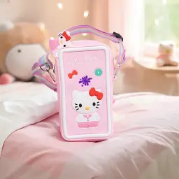 Сумочка-футляр для телефону Yiwu Hello Kitty силіконова на блискавці 17x9x2 см, рожевий HP-55-21P - мініатюра 3